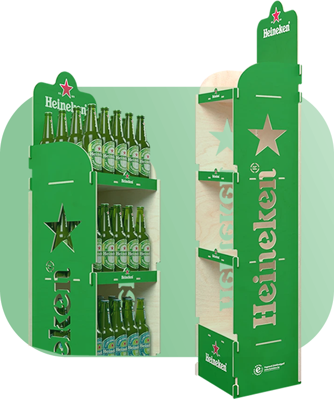 Heineken FSDU floor standing display op maat