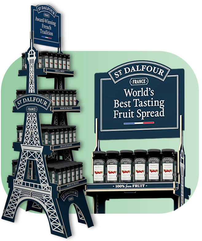 Dr. Oetker FSDU display met full-colour bedrukking